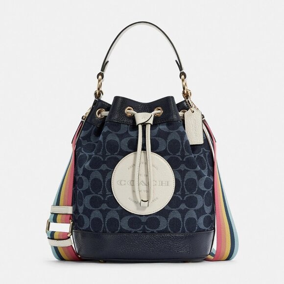 Coach Dempsey Bucket Bag in Signature Denim - Picture 1 of 16